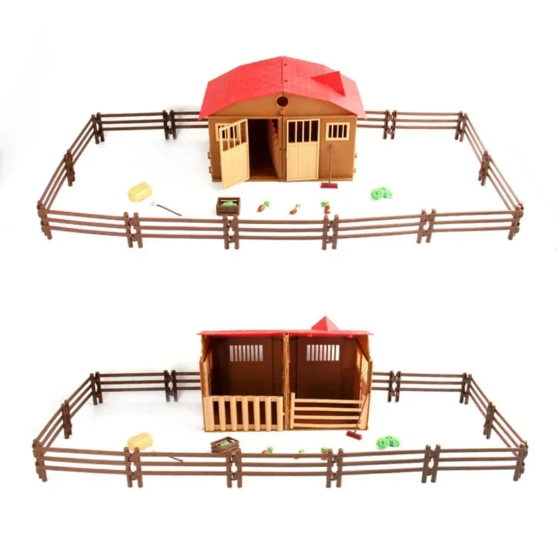 25pc DIY House Simulate Play Model Farm House Model Children Play House Toy Poultry Animal Scene Model Farmer Actor Player