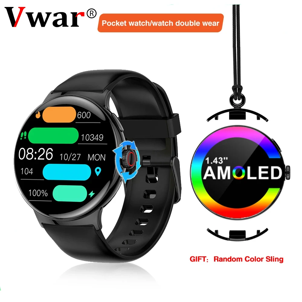 

New Blue Tooth Call Smart Watches Men AMOLED Screen Waterproof Heart Rate Monitor Fitness Tracker Smartwatch Women Pocket Watch