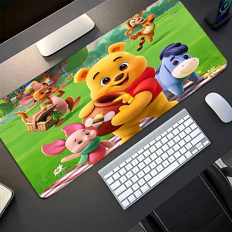 Winnie the Pooh Mouse Pad - Non-Slip Rubber Base, Vibrant Polyester Design with Winnie, Piglet, Tigger & Eeyore | Ideal for Offi