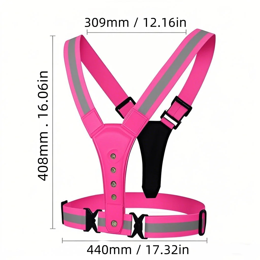 LED Vest Reflective Wristbands Light Up Running Safety Vest Waterproof Adjustable Elastic Electric Scooter Sports Warning Lights