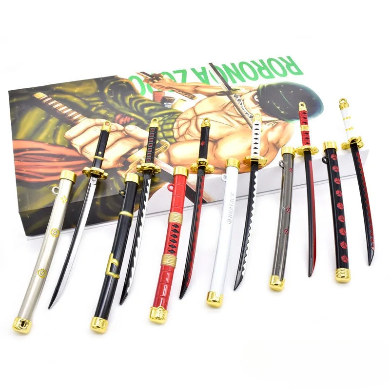 16cm Anime Weapon Solon Three Knives Flow Luo Weapon Eagle Eye Knife Peripheral Keychain Model Pendant Metal Birthday Gifts Toys