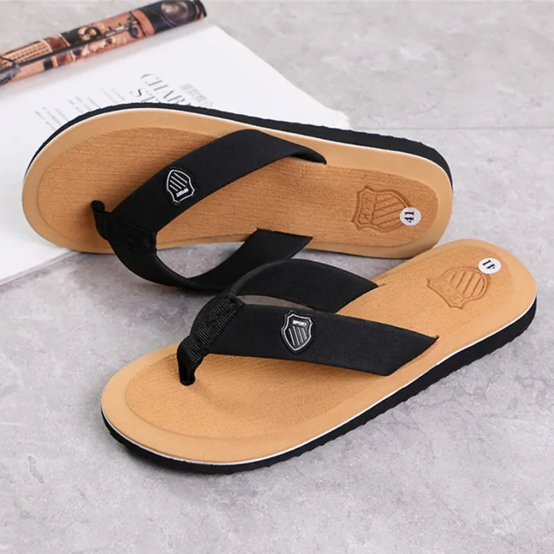Casual Slippers For Men Flip Flops Beach Sandals Summer Non-Slip Flat Slides Men Slippers Indoor House Shoes Man Male Slipper