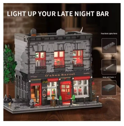 MOC-192396 빌딩 블록 세트 뱀파이어 하우스 작은 펍 벽돌 건축 모델 교육 생일 할로윈, 크리스마스 선물