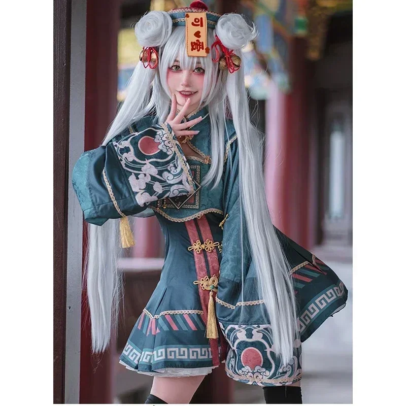 Vestido Lolita Japonês Cosplay Para Mulheres, Roupas Anime, Trajes De Zumbi, Azul, Vampiro Chinês, Dia Das Bruxas, Festa Festival, Kawaii, Páscoa