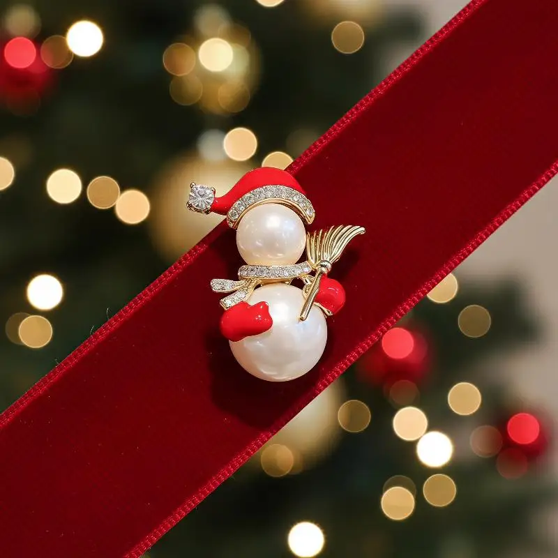 Exquisite Rhinestone Christmas Tree Brooch Faux Pearl Accents Perfect For Holiday Parties Daily Wear Fashion Accessory