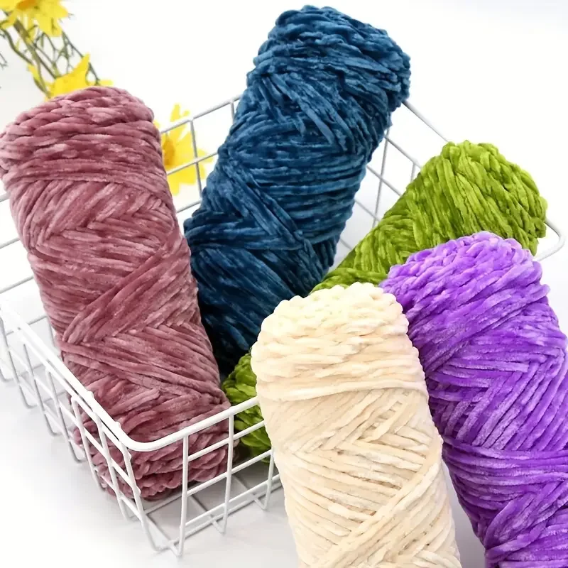 1 Stück 100 g Chenille-Garn, weiches, dickes Samtgarn, handgefertigt, DIY-Handwerk, Puppen, Häkelgarn, Linie zum Stricken, Schal, Mütze, Pullover