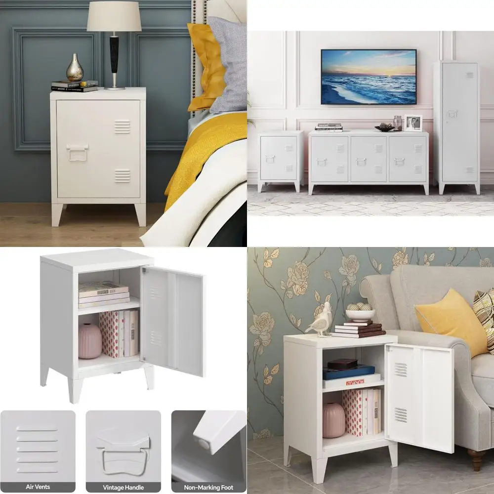 

Современная металлическая прикроватная тумбочка с полкой: элегантный приставной столик для спальни или гостиной, простая сборка