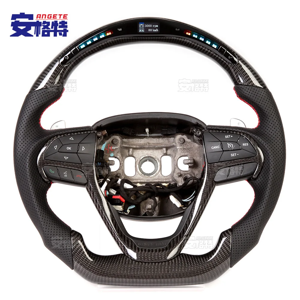 

Applicable to:Suitable for Jeep Grand Cherokee carbon fiber smart LED multi-function car steering wheel modification customizati