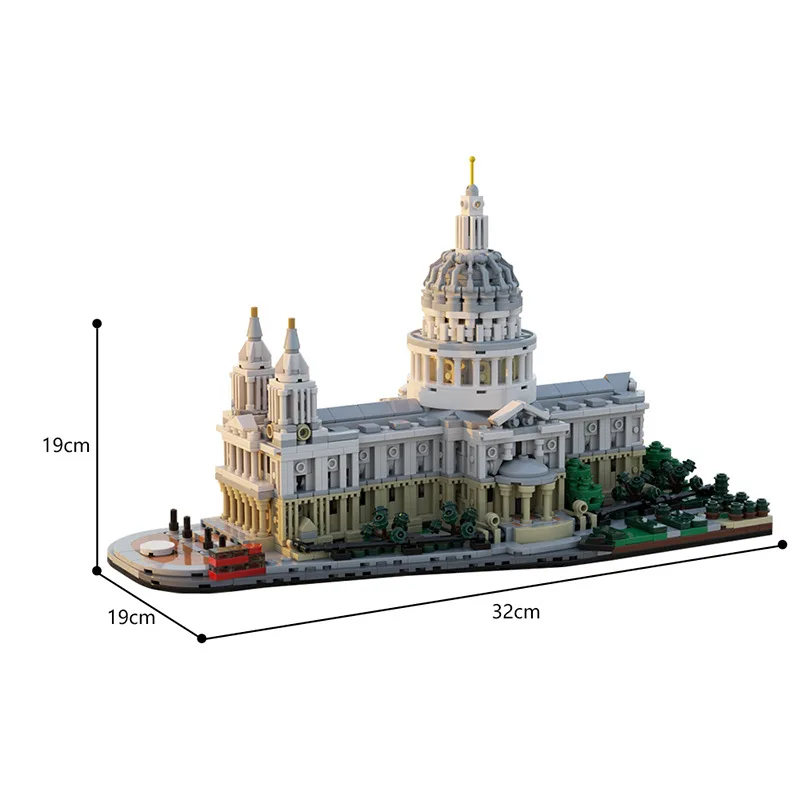 Stad Uitzicht St Paul Kathedraal Architectuur Bouwstenen Beroemde Kasteel Moc Bricks Educatieve Geschenken Speelgoed Voor Kinderen Geschenken Ornament