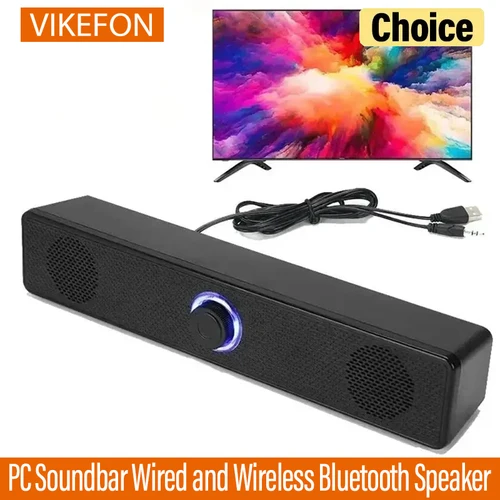 Barra de sonido para PC, Altavoz Bluetooth inalámbrico y con cable, barra de sonido alimentada por USB para TV, Pc, portátil, juegos, sistema de Audio envolvente para cine en casa