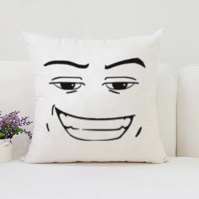 40x40cmPillow Case Man Face Double-sided Printed Short Plush Sofa Cushion Cover Chair Waist Support Bed Sleeping Pillow50x50cm