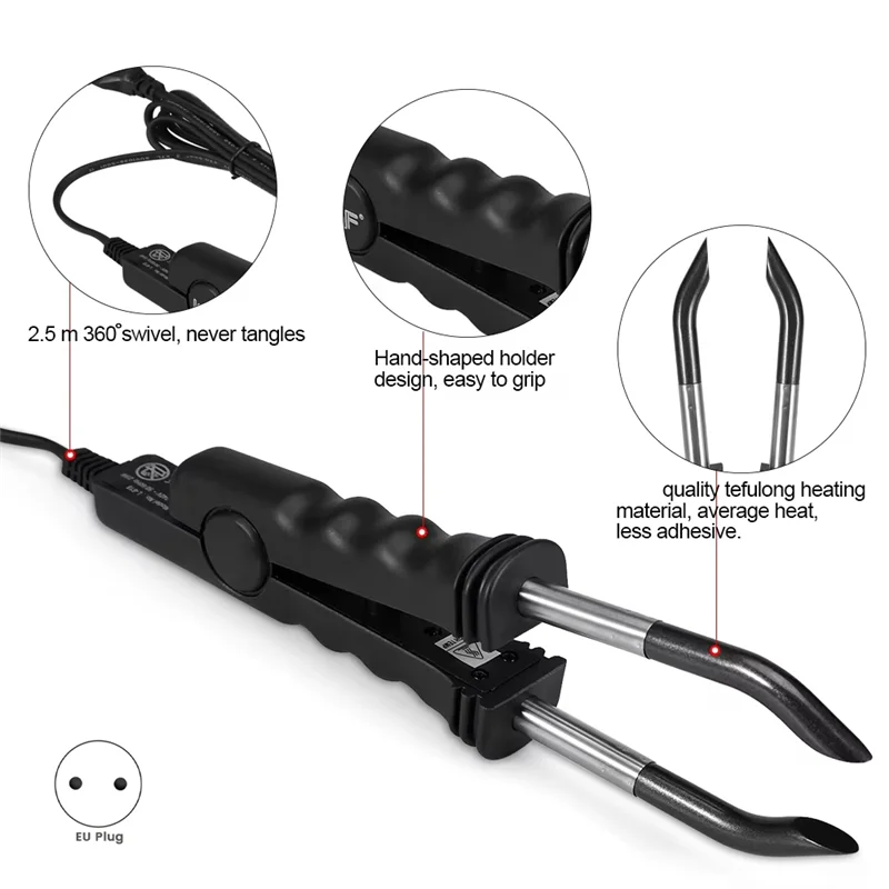 

BAAO-Heated Hair Extensions Fusion Perm Keratin Bonding Tools Temperature Controlled Perm Iron EU-PLUG
