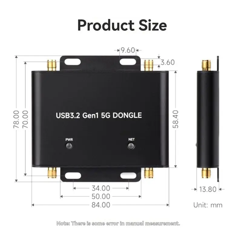 HLZS-3X Usb3.2 Gen1 5G Communication Expansion Board With Case Supports For Simcom/Quectel M.2 Module For 3042/3052