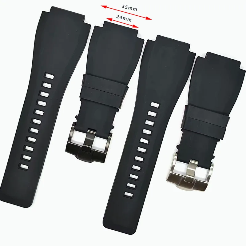 Rubber Watch strap men\'s Bracelet  For Bell Ross BR01 BR 03-92 Diver 24mm Outdoor Sports Waterproof Wristband Ladies Watchbands