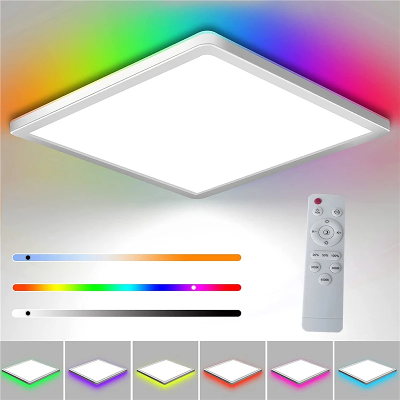 

LED Ceiling Lamps 24W Modern LED Panel Ceiling Light for Bedroom Living Room Decor Kitchen Rgb Dimming Indoor Lighting Fixture