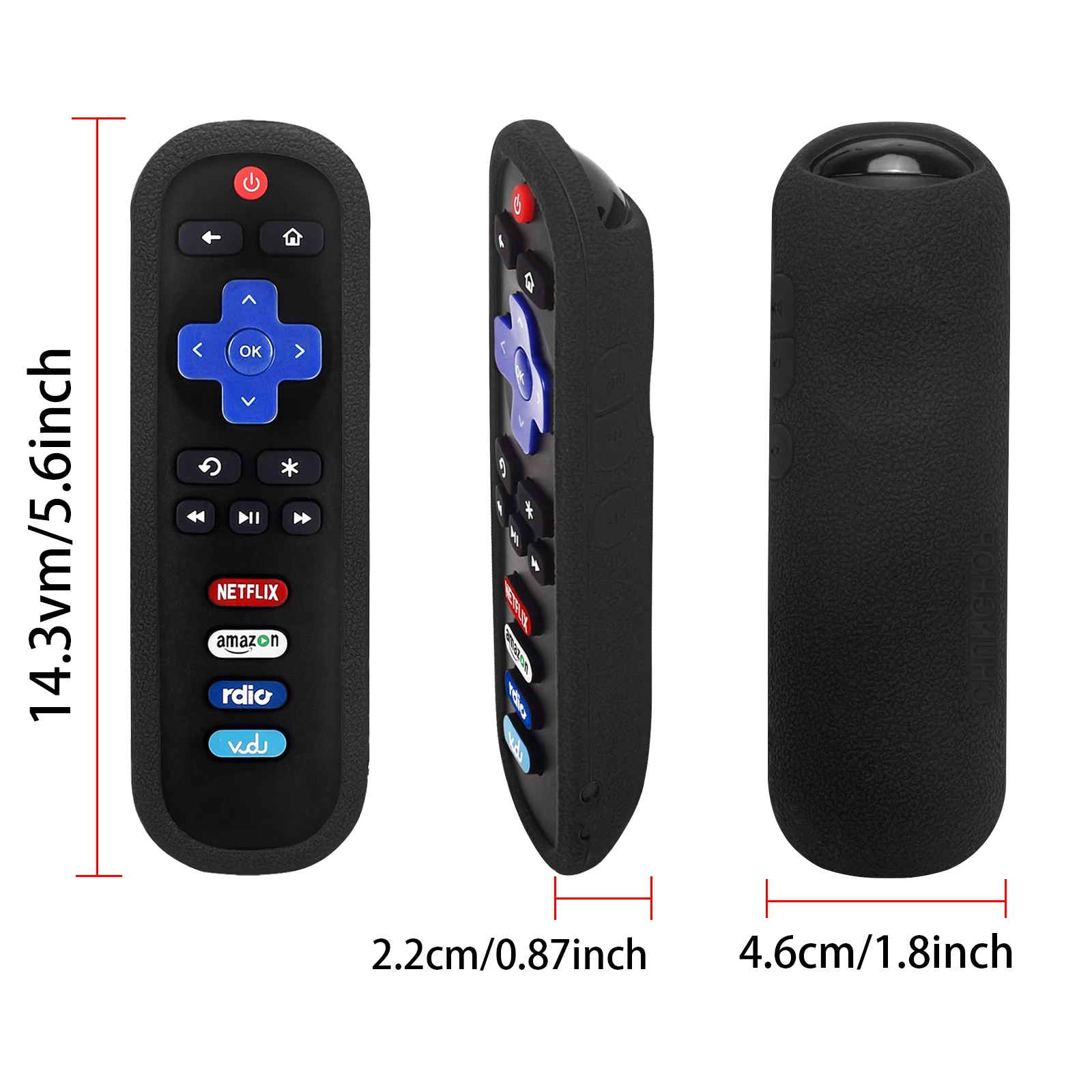 Protective Sheath Case Silicone Shockproof Cover Fit for TCL for Roku TV 3600R RC280 Remote Controller Anti-Lost Fluorescence