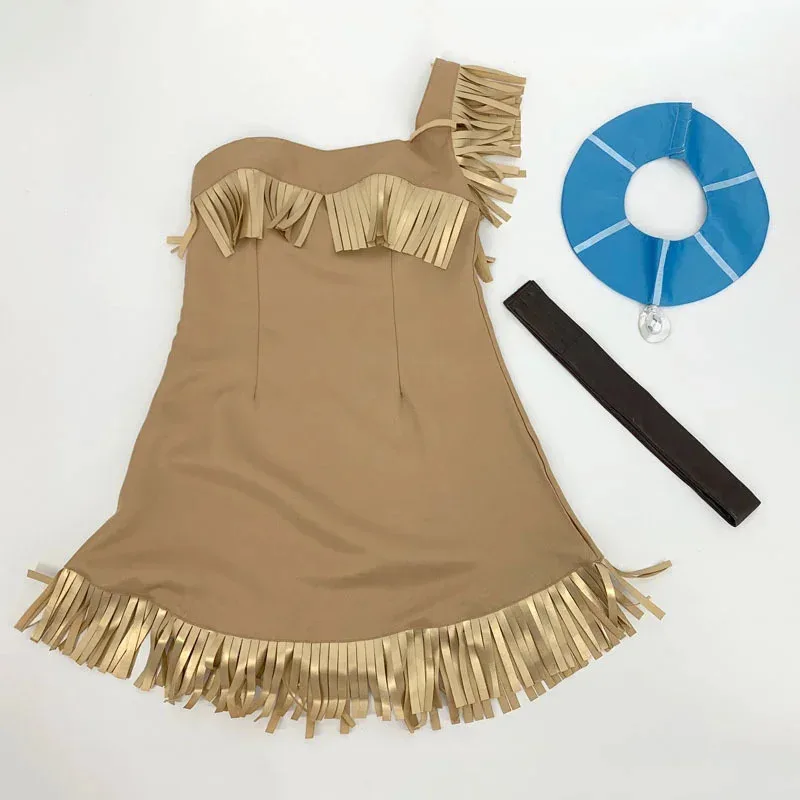 aa Bear House 002 Pocahontas Princess anime cosplay adult Indian style costume set new girl Halloween carnival cWAT99 ★ ★