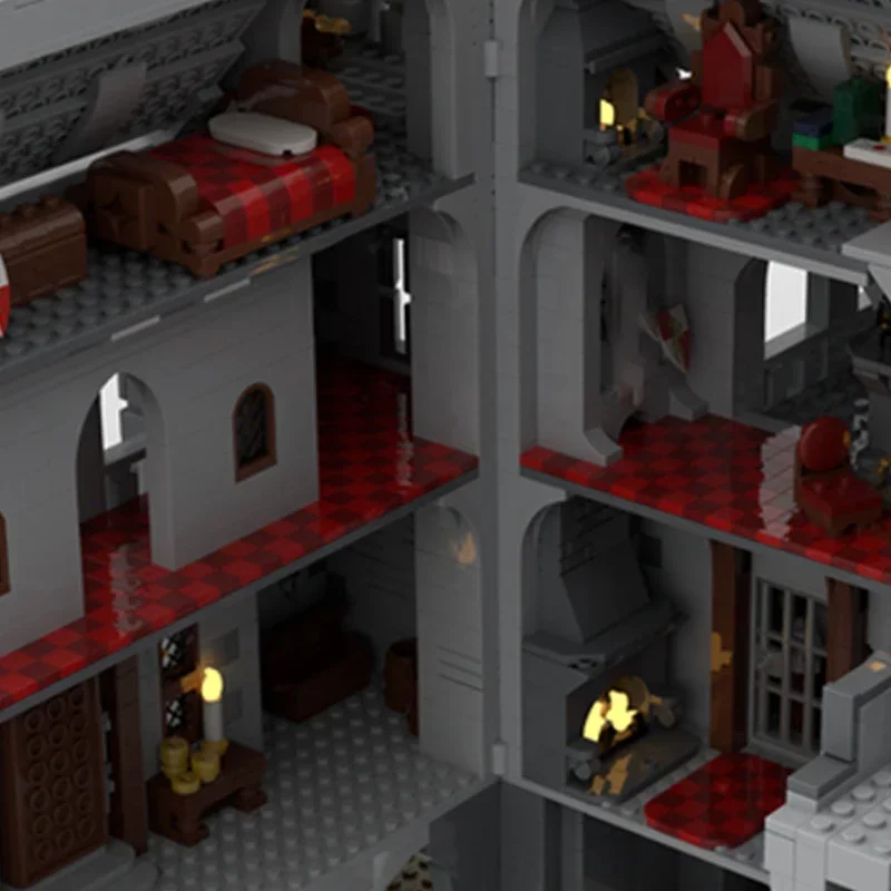 Moc Building Blocks Street View Model Red Lion Castle 2 Klocki techniczne DIY Montaż Zabawki konstrukcyjne dla dzieci Prezenty świąteczne