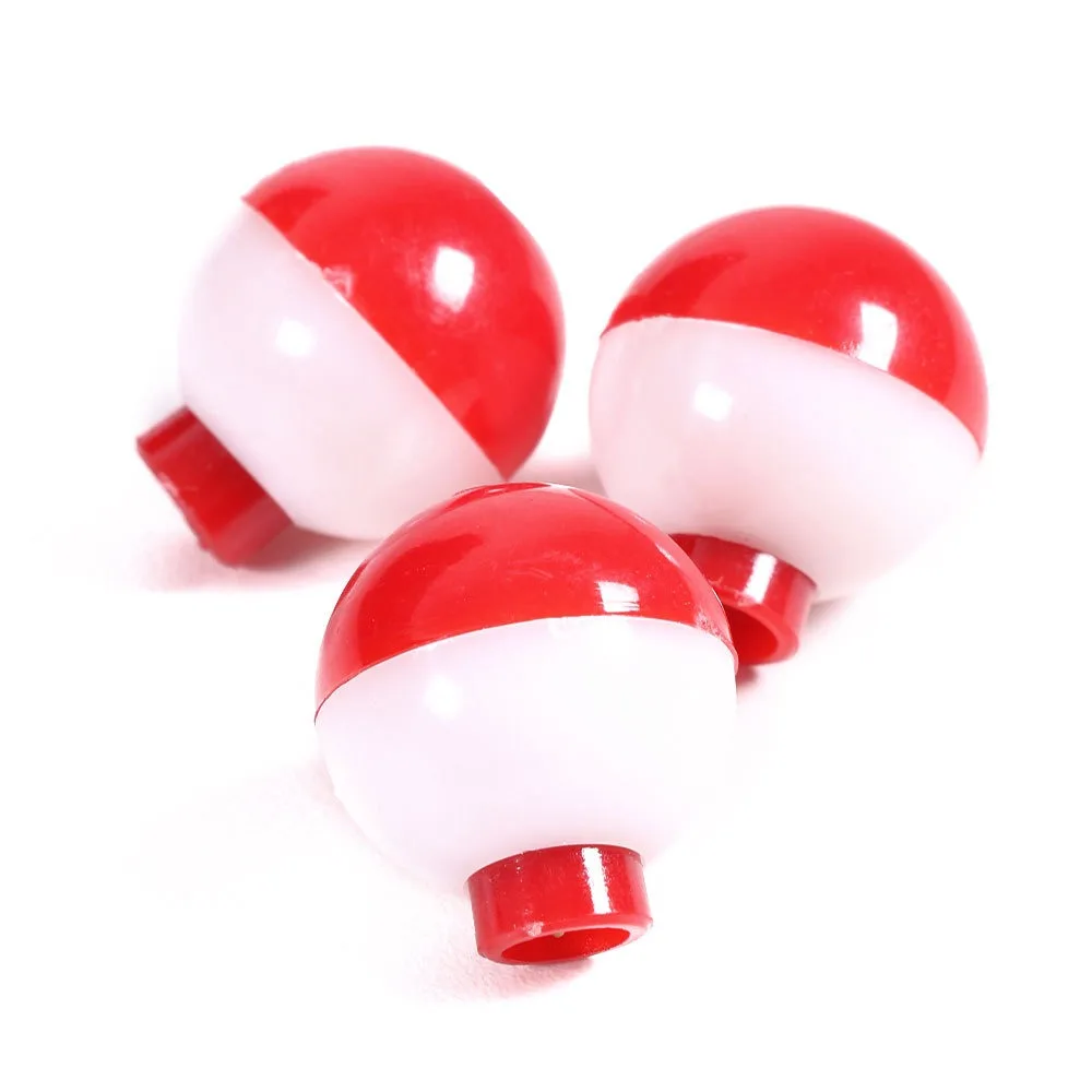 

Hard Plastic Fishing Float Ball Round Buoy Red White Mini Fishing Bobber Floats Set Snap-On Gadget Fishing Floating Tool