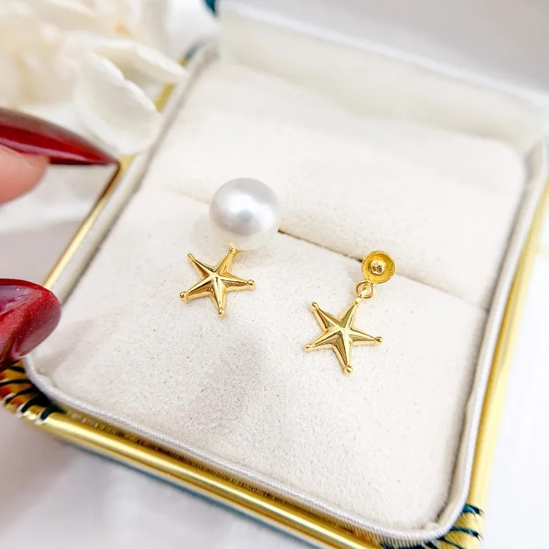 3Pcs/Lot DIY Pearl Earrings Fittings Star Design Dangle Earrings Jewelry Making Components