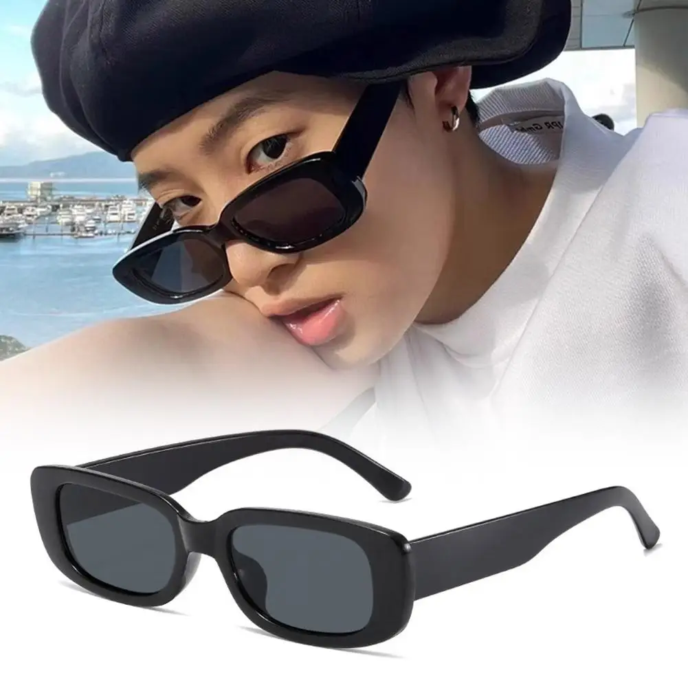 نظارات شمسية مربعة صغيرة كلاسيكية بلون الحلوى مستطيلة الشكل نظارات شمسية كلاسيكية للنساء والرجال مضادة للوهج