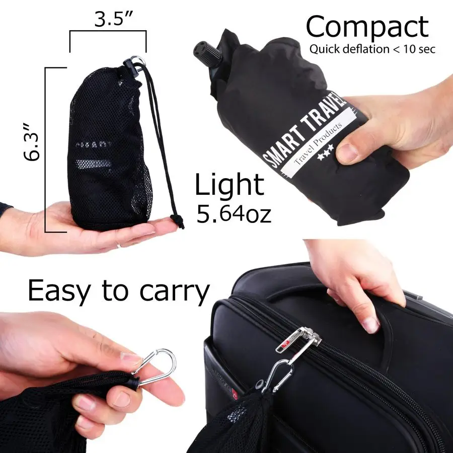 

Travel Products Inflatable Lumbar Support Pillow for Airplane & Office �Firm, Adjustable Back Cushion for Long Flight