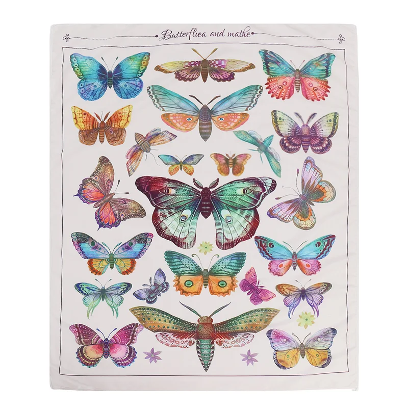 

A44Z-Butterfly Tapestry Vintage Beige Vertical Tapestries Aesthetic Tapestry Wall Hanging Wall Decorations For Room