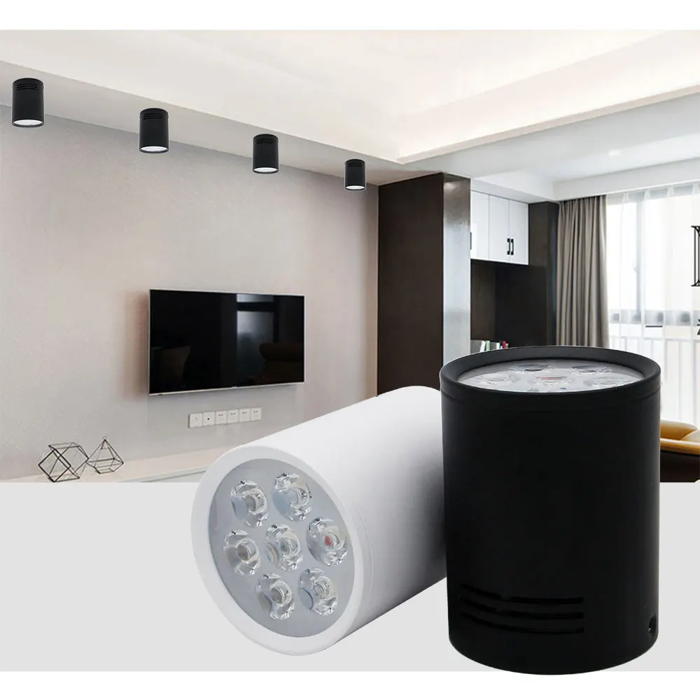 COB LED Surface Mounted Downlight Dimmable Cylinder Ceiling Lamp 3W 5W 7W 10W 12W 15W 85-265V Home Bedroom Decor Lighting