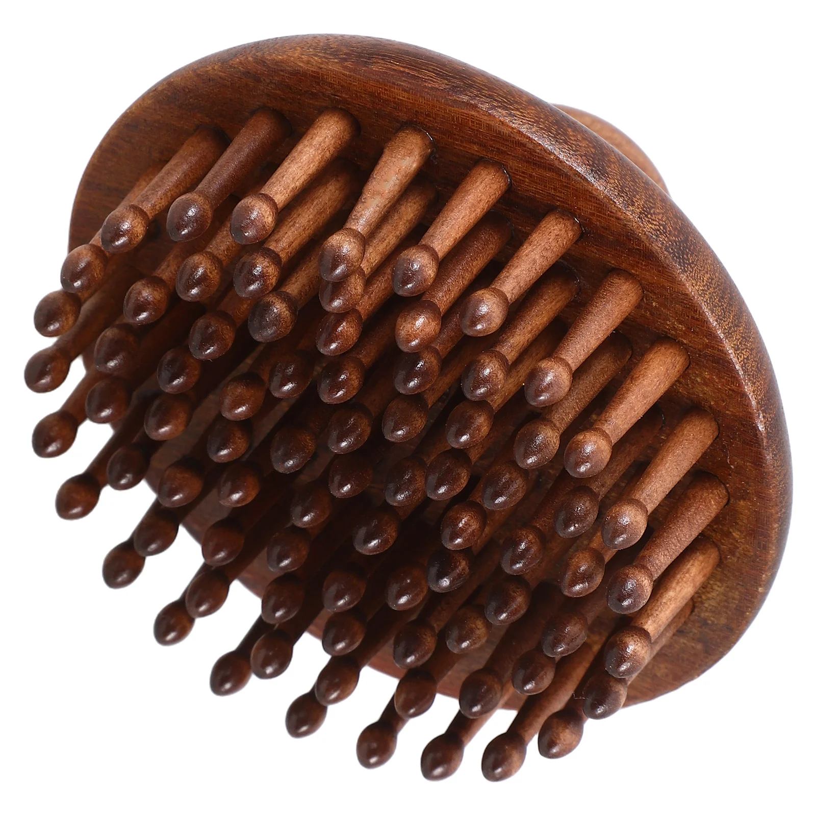 

Деревянная круглая массажная расческа для кожи головы, ручной эргономичный инструмент для укладки волос, мягкий массажер для зубов, расслабляющий массажер для кожи головы