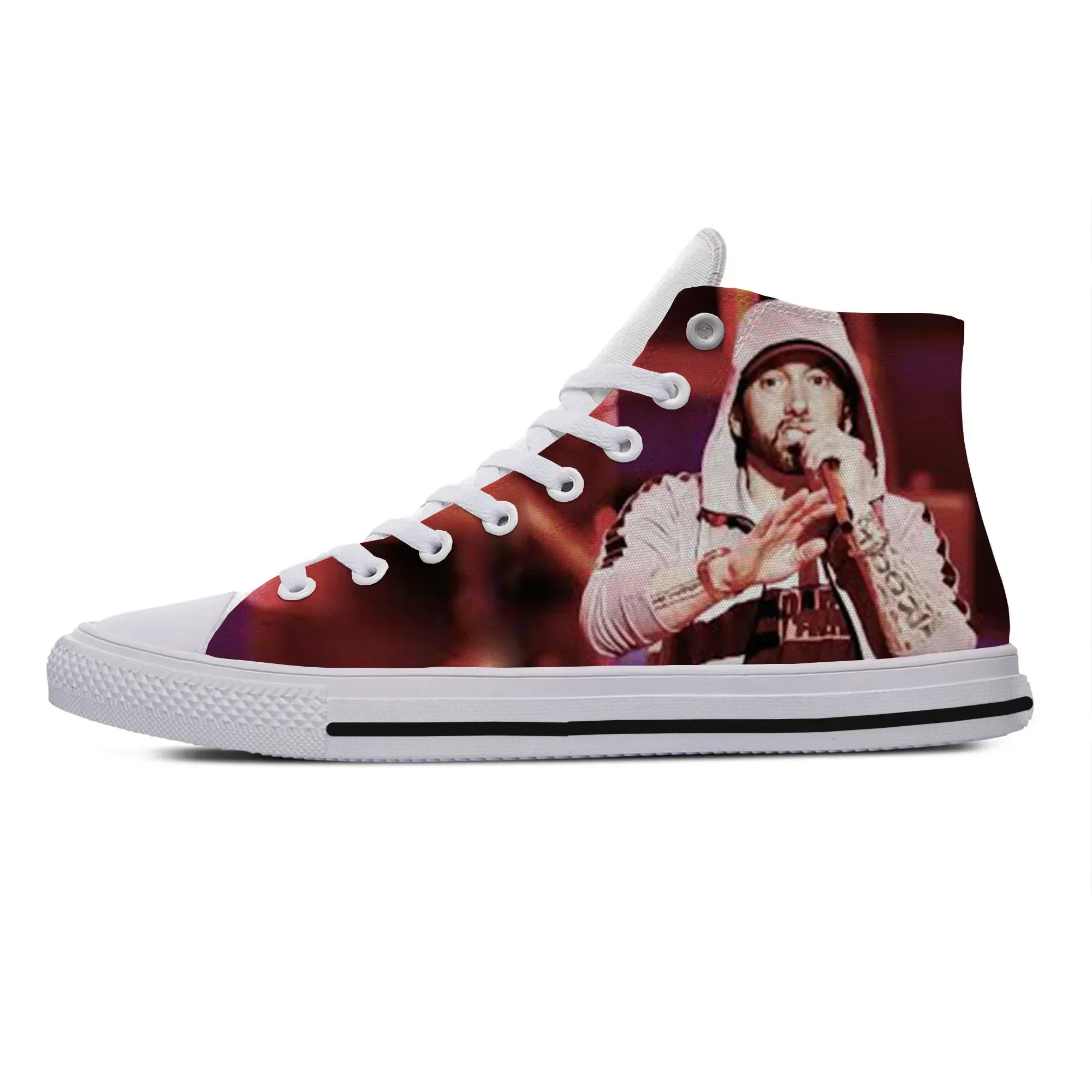

Hip Hop Rapper Rap Singer Music Eminem Rock Funny Casual Cloth Shoes High Top Comfortable Breathable 3D Print Men Women Sneakers