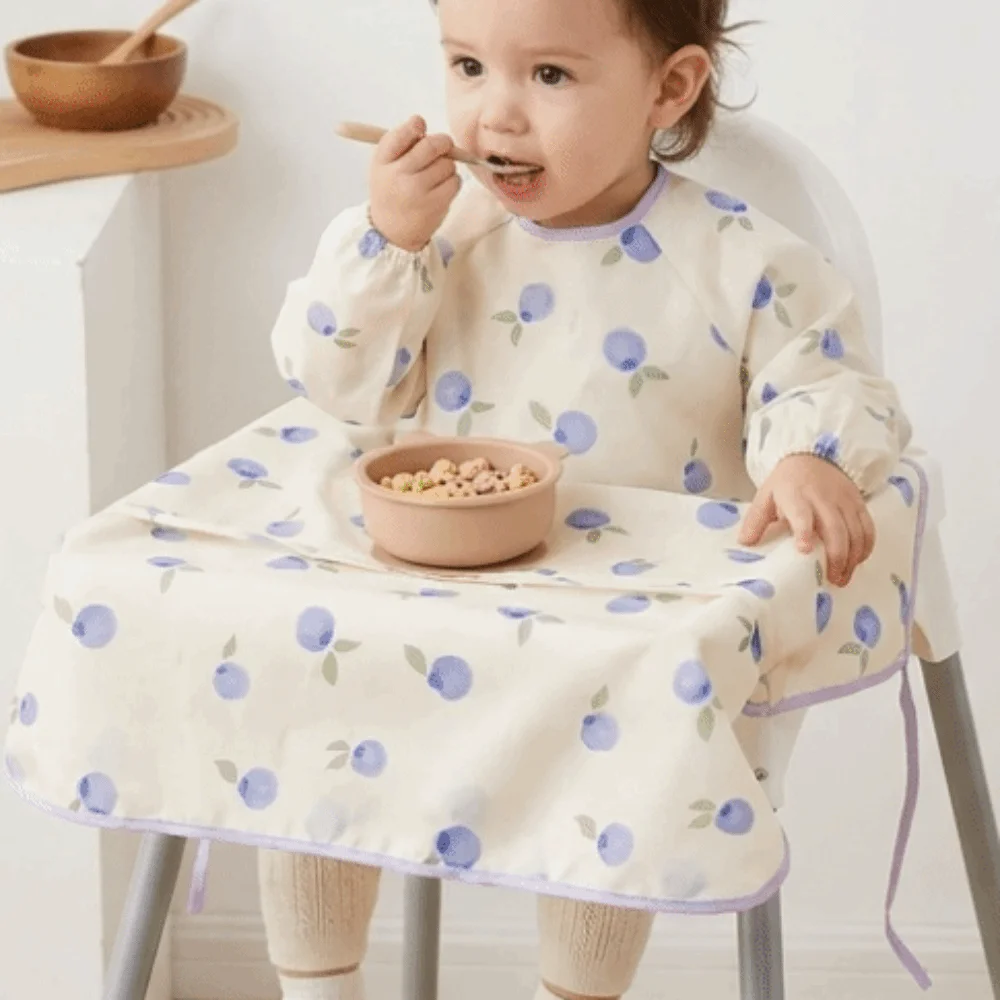 Wearable Waterproof Baby Bibs Anti-Stain Anti-Mess High Chair Bib Long Sleeve Easy To Clean Eating Apron Daily Use