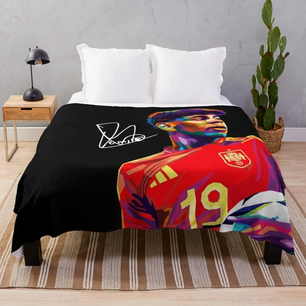 

Lamine Yamal Wpap Art Throw Blanket Summer Beddings Custom Blankets