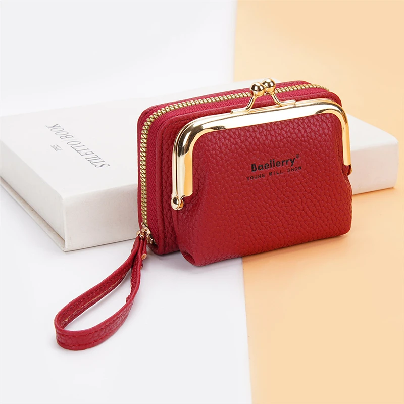 

Organ Business Card Holder Wallet for Women Girls PU Leather Double Layer Hasp Coin Purses Female Short Wallets Clutch Money Bag