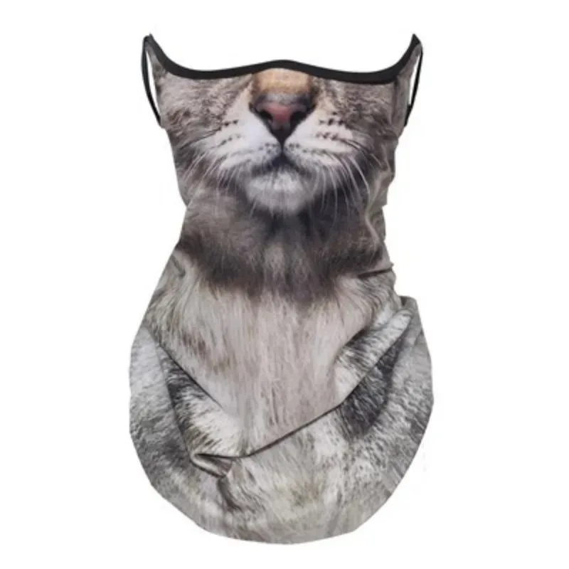 

For Outdoor Cycling 3D Animal Cat Design Summer Full Face Neck Protector Sun Shield Breathable Quick Dry Polyester Helmet Liner