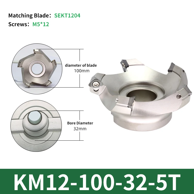 KM12 50 63 80 100 testa fresa per FMB22 FMB27 FMB32 portautensili mandrino SEKT1204 inserto in metallo duro tornio utensili di lavorazione