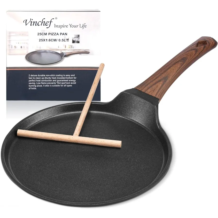 

Nonstick Crepe Pan 11inch Skillet Pan for Dosa Tawa Omelette Tortillas Crispy Pancake Griddle Pancake Pan PFOA FREE and Inducti