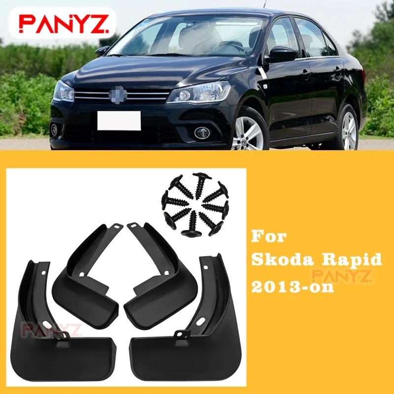 4 шт. брызговики для Skoda Rapid Spaceback Hatchback 2013-на аксессуары для передних и задних колес 2014 2015 2016 2017 2018 4 шт. брызговики для Skoda Rapid Spaceback Hatchback 2013-на аксессуары для передних и задних колес 2014 2015 2016 2017 2018