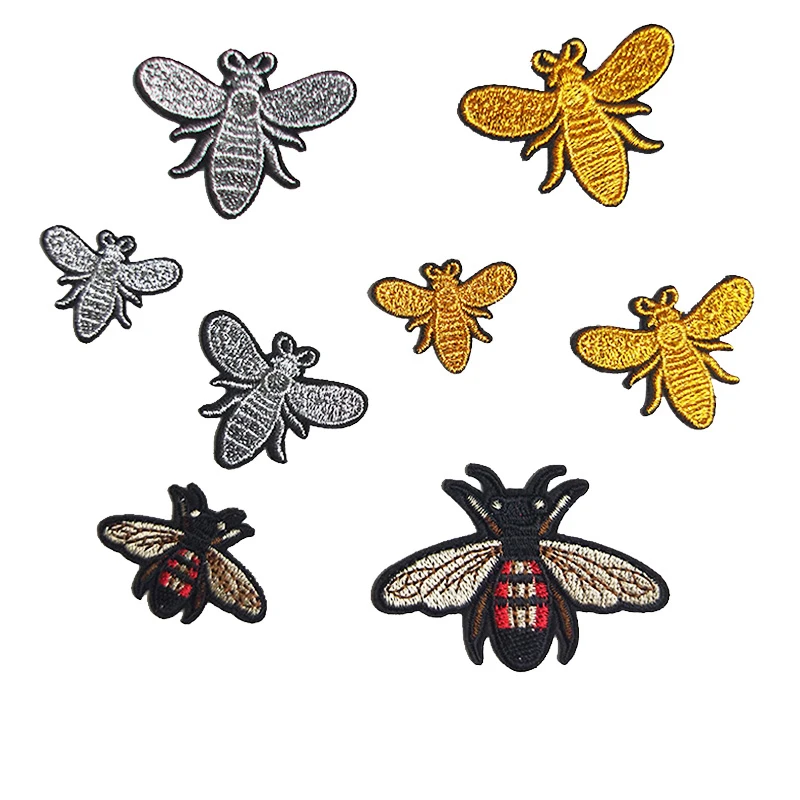 טלאי רקמת דבורה גדולה וקטנה בד מדבקות טלאי גרביים