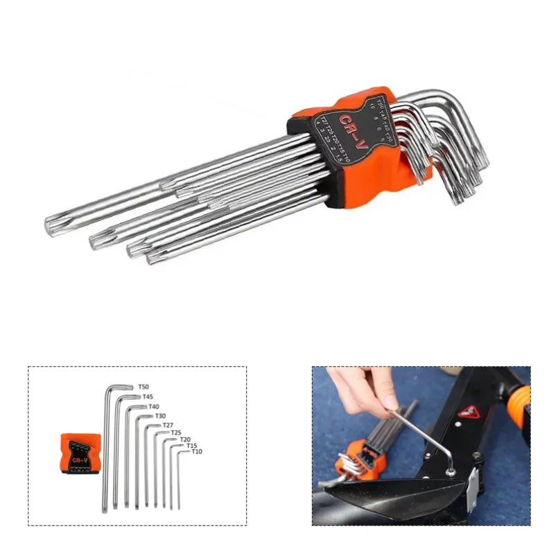 Juego de destornilladores de doble punta tipo L, juego de llaves Allen hexagonales, puntas de destornillador Torx, llave inglesa, herramientas manuales
