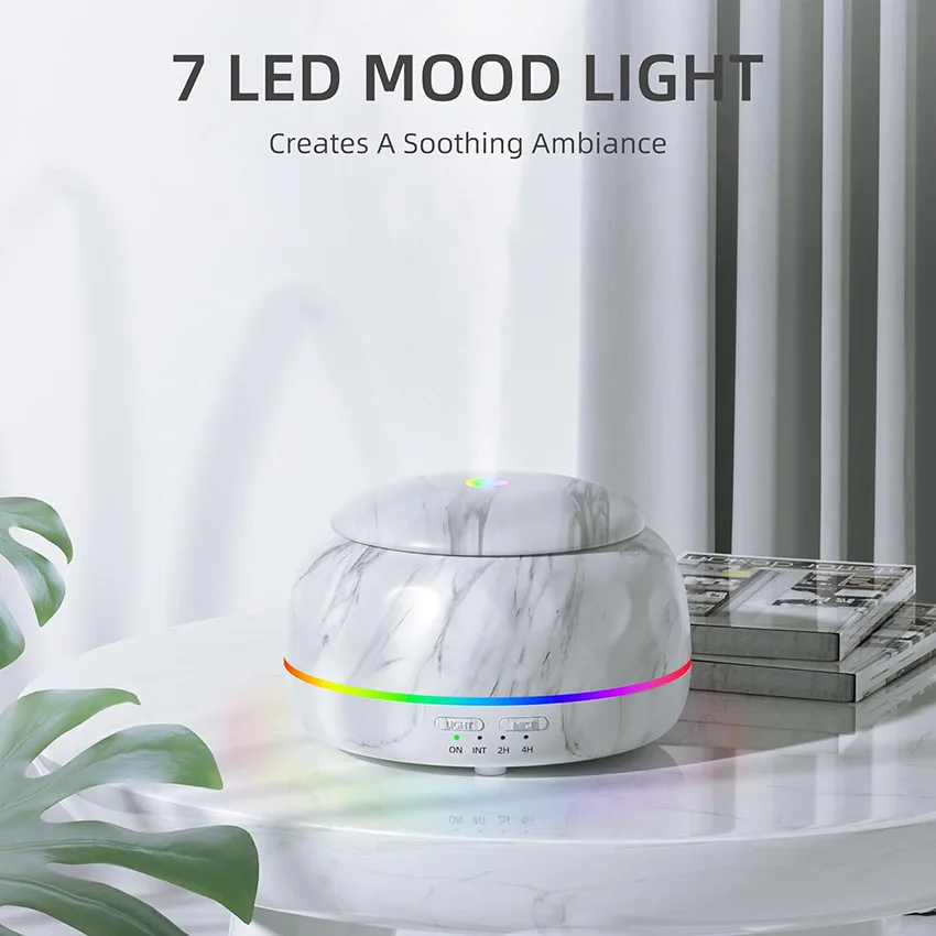 에센셜 오일 디퓨저 공기 가습기 방용 아로마 머신, 원격 타이머 초음파 분무기 USB LED 무드 라이트 300ML 썸네일 2