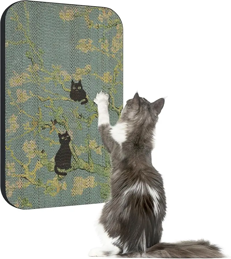 

Art Cat Scratcher, Wall-Mountable Scratching Board, Wall Scratcher 16.7x11x1 Inch Scratch Pad and Cat Scratchers for