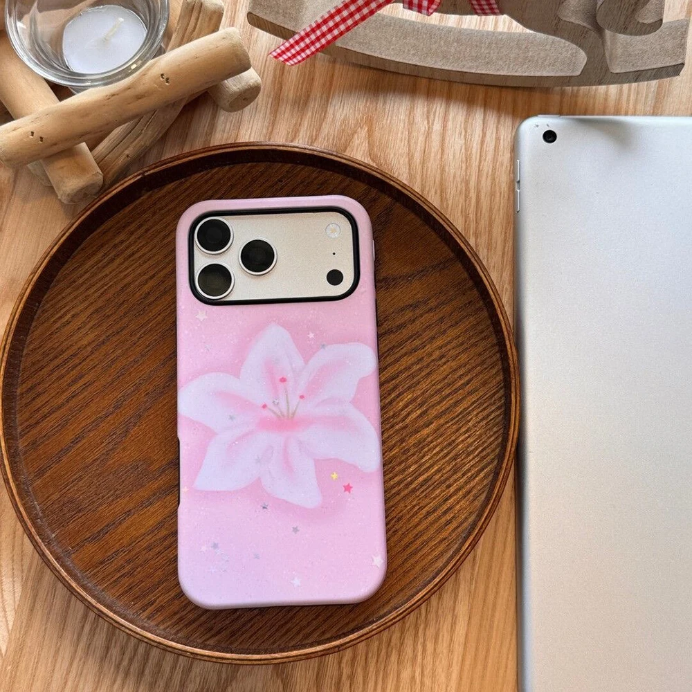 LALA Rainbow Star Lily Phone Case for Samsung Galaxy S20 S23 S24 S25 S26 FE Plus Ultra Edge 4G 5G Luxury Double-layer Back Cover