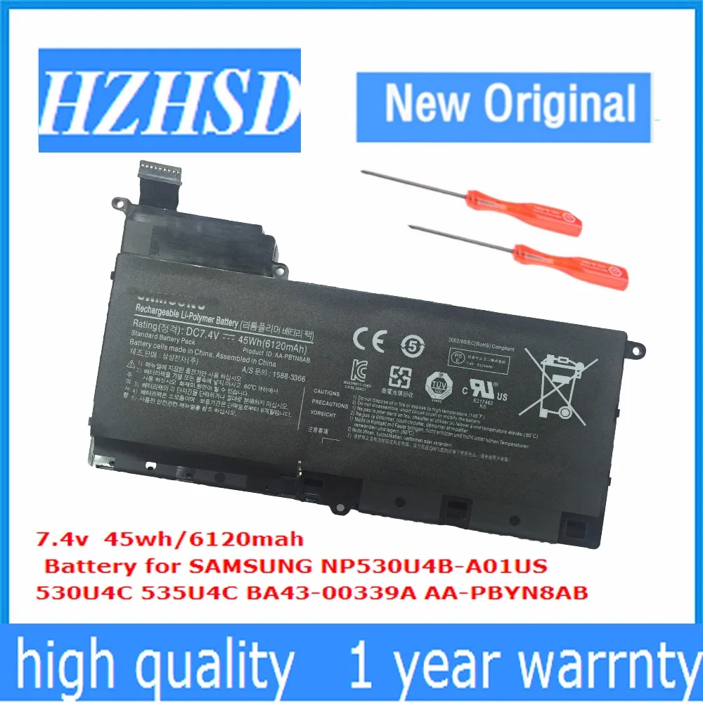 

7.4V 45WH New Original AA-PBYN8AB Laptop Battery For SAMSUNG NP530U4B-A01US 530U4C 535U4C BA43-00339A