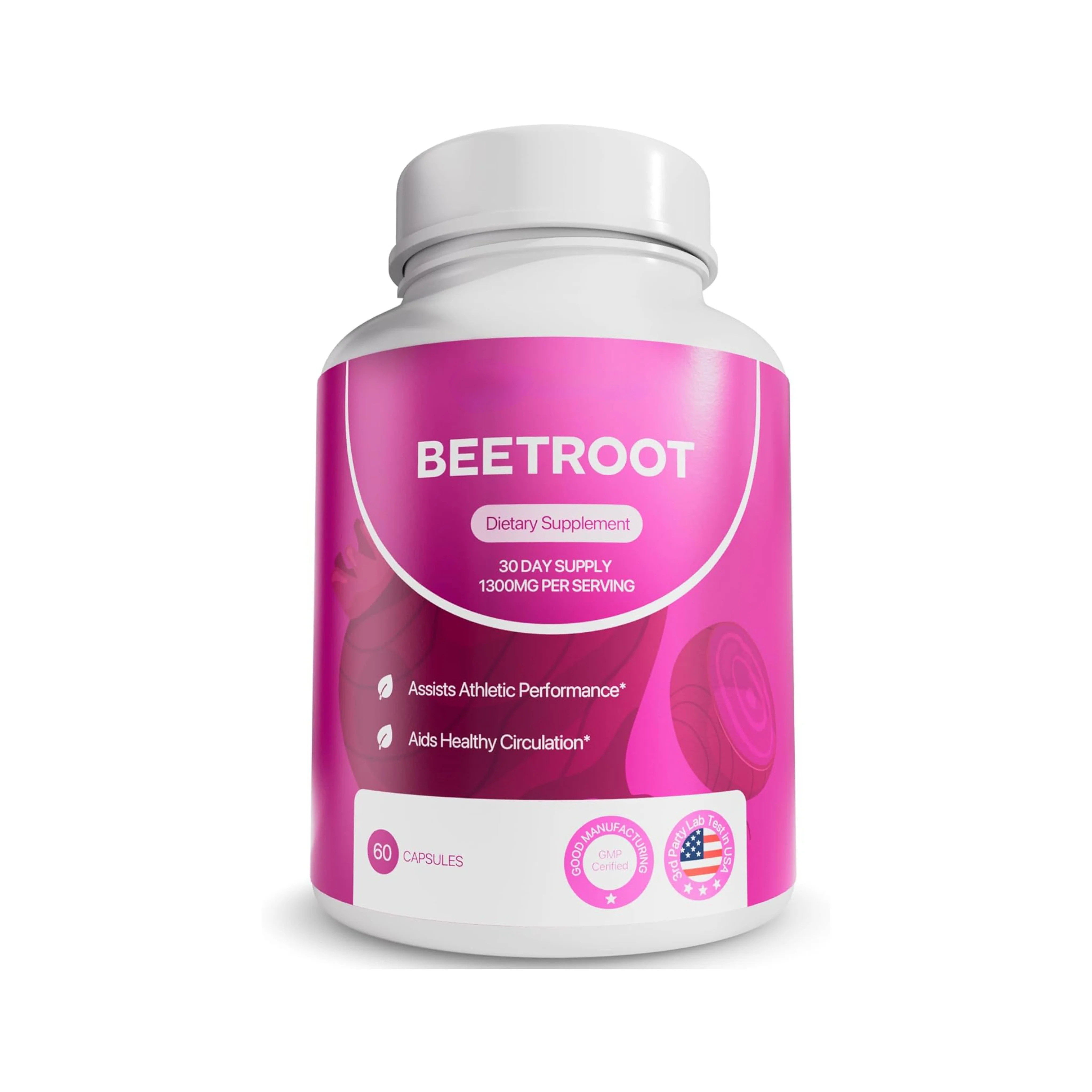 

Rosabella Organic Beet Root Capsules –1300mg Beetroot Powder for Natural Energy & Endurance Support, Non-GMO, 60 Capsules