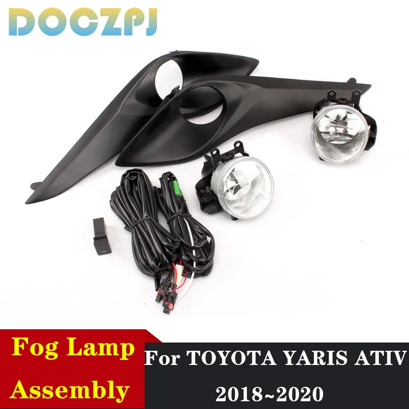 1Set Car Front Bumper Driving Foglight Fog Lamp Assembly For  TOYOTA YARIS ATIV 2018 2019 2020 With Switch & Wires