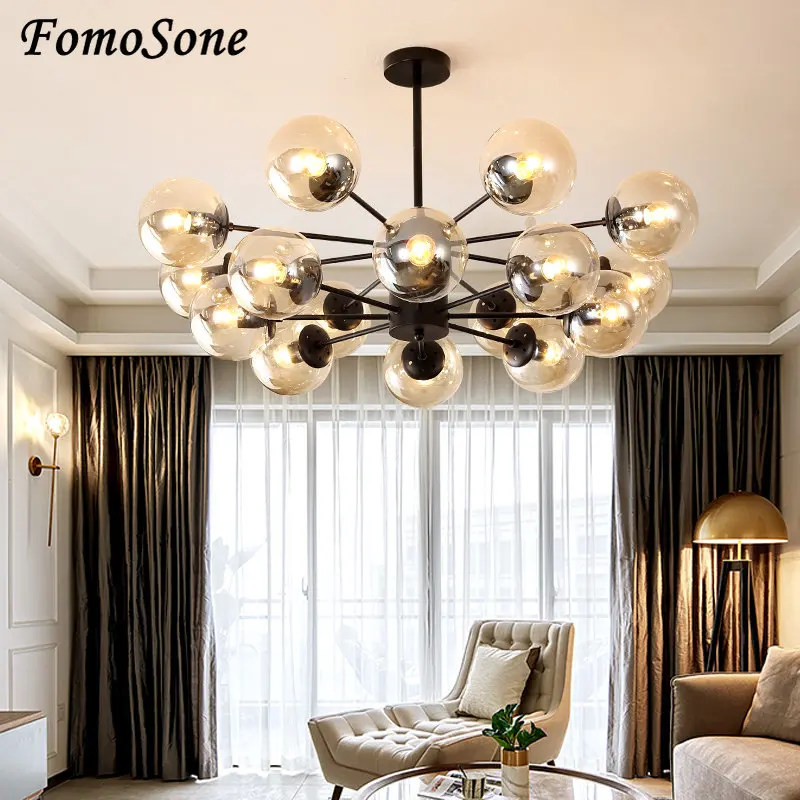 modern led chandelier for home indoor pendant ceiling lights glass lampshade lamps living room bedroom kitchen dining 01