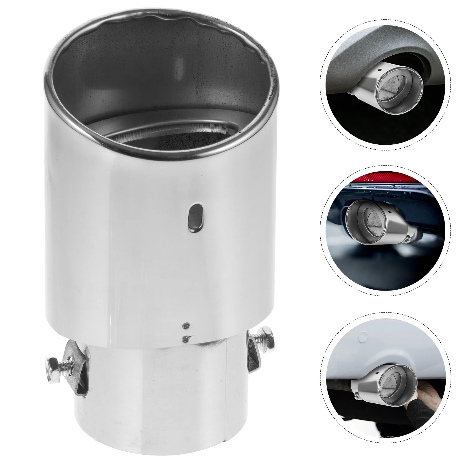 

Stainless Steel Tip For Car Single Exhaust Fitting Vehicle Exhaust Tip Automotive Replacement Part Engine Accessories