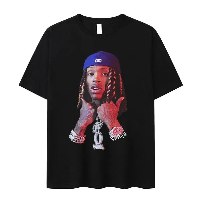 Rapper K-King Von Graphic T Shirt Men's Hip Hop Vintage Short Sleeve T-shirts Unisex Gothic Oversized Cotton T-Shirt Streetwear