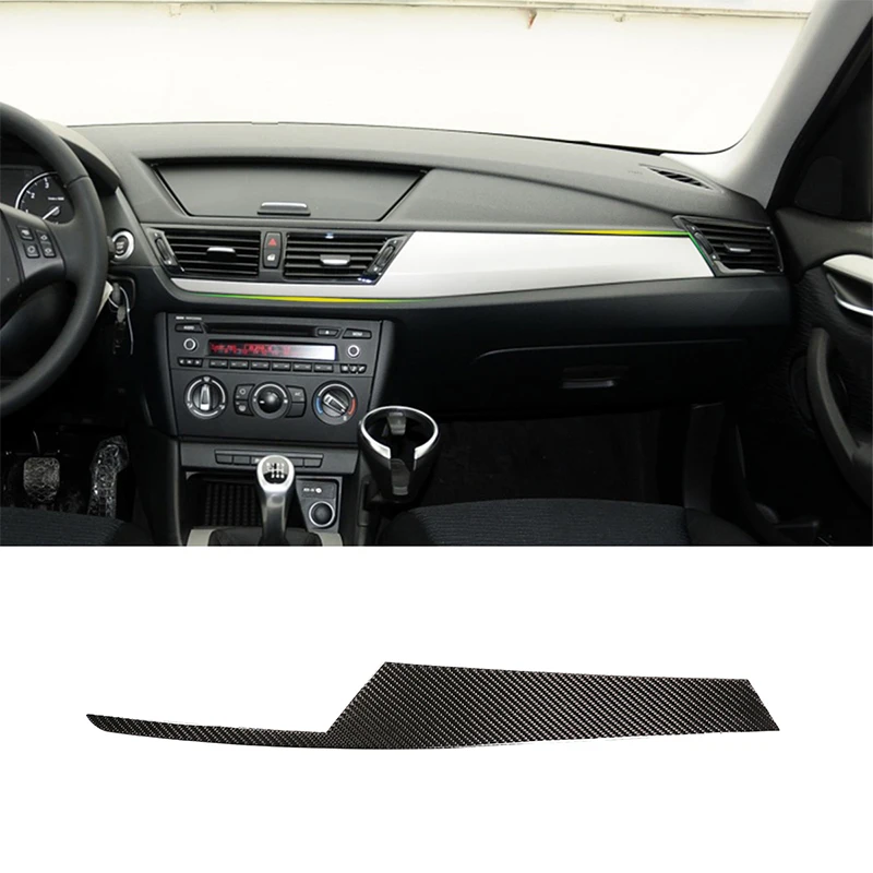 For BMW X1 E84 2011-2015 Car Interior Real Carbon Fiber Center  Console Decoration Panel Frame  Cover Trim Accessories LHG