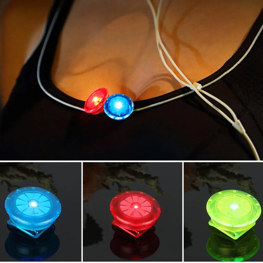 Bright LED Mini Round Shoes Clip Light Night Running Cycling Sport Warning Lamp